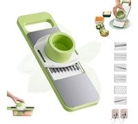 Affettatrice Martivex, affettatrice mandolina Martivex 6 in 1 Safeprep con lame in acciaio inossidabile, utensile da cucina multiuso con dispositivo di protezione for affettare(1set)