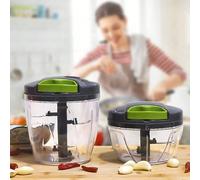 Affettatrice multifunzionale per verdure, affettatrice per frutta, tritaverdure da cucina, mini spremiaglio manuale, spremiaglio rotante a trazione manuale per aglio 1000 ml,600ml,1000 ml/Bianco/Rosso