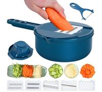 Affettatrice multifunzione mandolina; tritatutto vegetale; affettatrice per verdure; affettatrice alimentare; tritatutto per alimenti; contenitore per tritatutto; tritatutto per cipolle; affettatrice