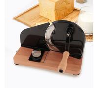 Affettatrice Pane Manuale con Base in Legno Crank Regolabile in Acciaio Inox