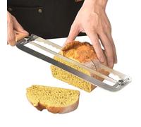 Affettatrice Pane Manuale | Tagliapane Sandwich in Acciaio Inossidabile | Utensile da Taglio Ergonomico Antiruggine per Alimentari | da Cucina per Baker e Professionale Panificazione