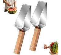 Affettatrice per anguria, frutta di melone affilata in acciaio inossidabile, gadget da cucina per tagliare con una sola pressione e per risparmiare manodopera, per melone, melata, mele (2 Pezzo)