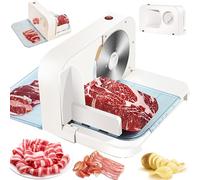 affettatrice per la casa, affettatrice Pieghevole con Spessore Regolabile da 1 a 15 mm, Lama in Acciaio Legato, Regolazione della manopola, affettatrice elettrica Rimovibile per Gastronomia, Carne