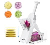 Affettatrice per mandolina sicura per cucina, professionale regolabile mandolino affettatrice per verdure, affettatrice per patate, Spessore regolabile, Solo funzione di affettatura (Bianco)