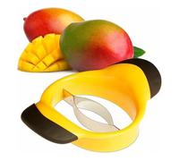 Affettatrice per mango diviso e nucleo in acciaio inox, manico antiscivolo, taglio efficiente della frutta, accessorio da cucina, lavabile in lavastoviglie, aiuto professionale per dessert, torte