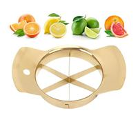 Affettatrice per Mele in Acciaio Inossidabile Taglia-Mele, Snocciolatore, Divisore Affettatrice per Mele per Mela, Arancia, Pomodoro, Patata, Limone (GOLD)