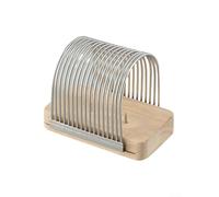 Affettatrice per pane, 1 guida regolabile per fette uniformi ogni volta, base stabile e facile da pulire, affettatrice per pane per panetterie, brunch e pagnotte (argento)