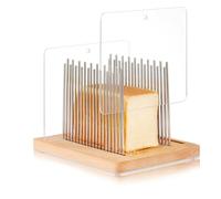 Affettatrice per pane, guida per il taglio del pane in acciaio inox con larghezza regolabile, guida per affettare il pane in legno, affettatrice pieghevole per pane fatto in casa, pane rotondo, pasta