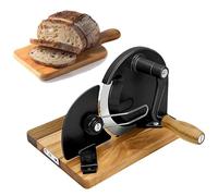 Affettatrice per Pane Manuale Pieghevole, Spessore di Taglio: 1-20 mm, per Uso Domestico e Commerciale, Design con seghettate. Spessore Regolabile per Pane a lievitazione,001