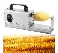 Affettatrice per patate commerciale 3 in 1, tagliapatate elettrico a spirale in acciaio inox per patate, carote e mele. Velocità di rotazione: 200 giri/min, 40 W.