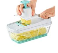 Affettatrice per Verdure/cipolle, Affettatrice da Cucina per Verdure con Contenitore e Protezione le Mani, Facile da Pulire, 6 Lame Sostituibili, Cipolle, Utensile Cucina