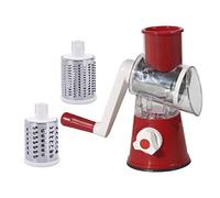 Affettatrice per verdure, Grattugia rotante manuale e affettatrice a mandolina for cioccolato, verdure noci - utensile da cucina rosso intenso