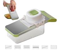 Affettatrice per verdure - Utensile da cucina multifunzione 6 in 1 portatile con contenitore, tritatutto e trasformatore alimentare - per zenzero spezie carota pomodoro insalata frutta