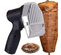 Affettatrice portatile per Doner Kebab, coltello elettrico per Shawarma Gyro Kebab da 80 W, efficienza di taglio 60 kg/h, spessore regolabile da 0 a 8 mm per macchina Shawarma,Batterytype