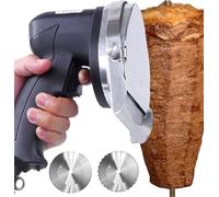 Affettatrice portatile per Doner Kebab, coltello elettrico per Shawarma Gyro Kebab da 80 W, efficienza di taglio 60 kg/h, spessore regolabile da 0 a 8 mm per macchina Shawarma,Wiretype