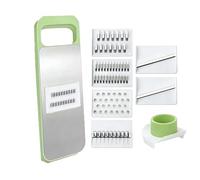 Affettatrice Protettiva, Tritaverdure Manuale con 6 Lame, Taglia Waffle di Verdure per Patate, Carote, Zucchine, Cipolle, Gadget da Cucina Essenziale (6 in 1, Verde) verde 1 pz