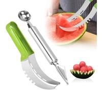 Affettatrice Tagliafette Anguria,taglia meloni Acciaio Inox,watermelon Slicer Cutter con Fruit Carving Tool,Affetta Anguria,Coltello da Anguria Per Anguria, Papaia