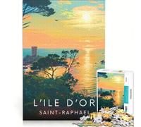 Affiche L'île D'Or Puzzle da 1000 pezzi | Staycation Ammazza il tempo Decorazione della casa Giocattoli per è ideale come regalo 52x38cm