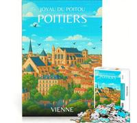 Affiche Poitiers Puzzle da 1000 pezzi per adulti | 50x75cm Una sfida educativa e divertente per tutta la famiglia Rafforza l'amore tra le coppie.