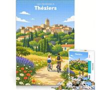 Affiche Théziers Puzzle da 1000 pezzi | Staycation Ammazza il tempo Lista dei desideri con Babbo Natale Regalo di compleanno Regali di viaggio, 26x38cm