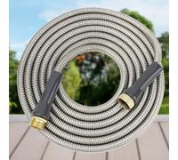 Affidabile adattatore di prolunga in acciaio inox per tubo flessibile da utilizzare con avvolgitubo per mantenere il flusso d'acqua continuo e la flessibilità (1,5 m)