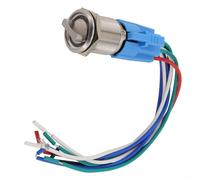 Affidabile interruttore rotativo da 19 mm a scatto 2NO 2NC 12V 24V con luce LED per una maggiore visibilità nelle macchine (blu)