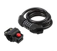 Affidabile lucchetto per bicicletta con cavo in acciaio da 12 mm e codice sicuro a 5 cifre per un'efficace prevenzione dei furti (1,2 m nero)