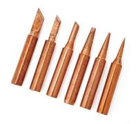Affidabile set di punte per saldatore in rame, 6 pezzi, facili da stagno e diamagnetico, scelta perfetta per saldature a basse temperature