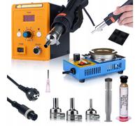 AFFIDABILE STAZIONE DI SALDATURA AD ARIA CALDA ROSFIX 858D + CROGIOLO + FLUSSO R