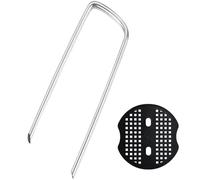 Affidabili picchetti da Terra per Esterni, graffette a U zincate + rondelle per Campeggio, Giardinaggio, Controllo dell'erosione e Altro 100 Pezzi 200x40mmØ3mm