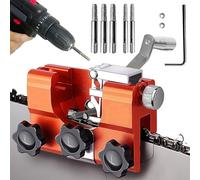 Affila Catena Motosega,Lima per Motosega,Kit Affilatura Catena Motosega con 5Pcs carburo di tungsteno,Sega a catena affilatrice strumento, 4 "-22" seghe a catena (arancione)