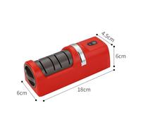 AFFILA COLTELLI ELETTRICO PORTATILE USB RICARICABILE BASE ANTISCIVOLO CASA ESTERNO CAMPEGGIO (Rossa)