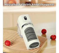 AFFILA COLTELLI ELETTRICO PORTATILE USB RICARICABILE BASE ANTISCIVOLO MOLA GROSSA FINE CHEF CASA ALL'APERTO CAMPEGGIO (Beige)