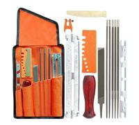 Affilacatena Utensile - Set Da 14 Pezzi Completo, Per Manutenzione Lavorazione Legno Lavori Esterni Giardino Fattoria