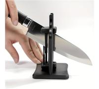 Affilacoltelli a V - Acciaio resistente, Strumento per affilatura manuale con base, Perfetto per l'uso