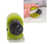 Affilacoltelli, Affilacoltelli Elettrico con Mola Adamas, Alta velocità, Binario di Guida Integrato per Coltelli, Forbici, Cacciaviti
