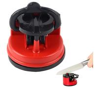 Affilacoltelli, Affilacoltelli per Tazze Strumento per Affilare Coltelli Tascabili Manuale Forbici per Coltelli Tascabili a Mani Libere Affilacoltelli con Ventosa per Riparare Le Lame(rosso)