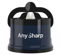 Affilacoltelli AnySharp Pro Metal, Sicurezza Mani Libere, Potente Suzione PowerGrip, Affila Tutti i Coltelli da Cucina, Ideale per Acciaio Temperato e Dentati, Il Migliore del Mondo, Blu Navy