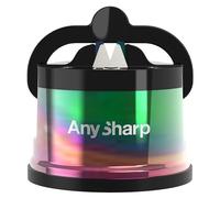 Affilacoltelli AnySharp Pro Metal, Sicurezza Mani Libere, Potente Suzione PowerGrip, Affila Tutti i Coltelli da Cucina, Ideale per Acciaio Temperato e Dentati, Il Migliore del Mondo, Petrolio