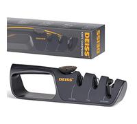 Affilacoltelli Deiss PRO con manopola ad angolo regolabile - Affilacoltelli manuali per coltelli da cucina, affilacoltelli per forbici, affilacoltelli tascabili - Ripara, ripristina, lucida le lame