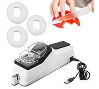 Affilacoltelli elettrico - Affilacoltelli professionale leggero per la casa | Utensili da cucina per 5 secondi di affilatura e lucidatura rapida, con copertura protettiva