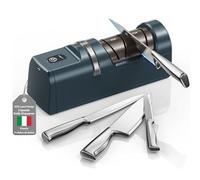 Affilacoltelli elettrico, Sistema di affilatura coltelli 5 in 1 con 3 velocità, affilacoltelli professionale ricaricabile con diamante per affilatura grossolana e fine (Verde)