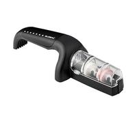 Affilacoltelli Global Nero con 2 mole affilatrici in ceramica, fine e grosso