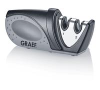GRAEF Affilacoltelli manuale Piccolo, angolo di affilatura di 20°, impugnatura ergonomica, elementi di affilatura in carburo di tungsteno e ceramica, salvaspazio, ideale per uso domestico