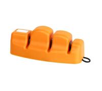 Affilacoltelli Utensile da multifunzione professionale a 4 fasi Materiale premium in pietra Base antiscivolo Dimensioni compatte 6,3x2,8x2,8 pollici per cuochi domestici (Arancia)