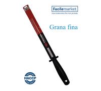 Affilatoio Acciaino Tondo cm 30 Manico Nero Grana Fina Fischer