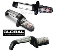 Global G-91/BW Minosharp - Affilacoltelli in ceramica, 2 livelli, 2,1, acciaio INOX
