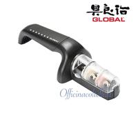 Affilacoltelli Global Nero con 2 mole affilatrici in ceramica, fine e grosso
