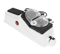 Affilatore Coltelli Elettrico USB per Casa, Affila Lame Sicuro | Plastica Bianca, Design Antiscivolo Angoli Arrotondati, Ricarica USB e Uso Rapido per Cuochi