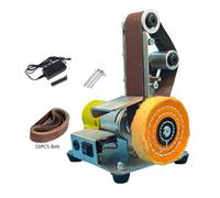 Affilatrice for smerigliatrice angolare fai-da-te, mini nastro abrasivo elettrico verticale da tavolo multifunzionale, lucidatrice for carta vetrata(Set3)